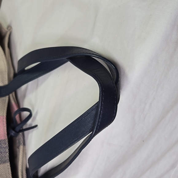 Kate Spade Striped Canvas Leather Tote Shoulder Bag - Picture 10 of 13